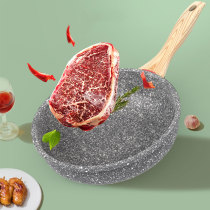 Natural stone wok flat avoiding high temperature long-lasting wear health thickening composite pot do not pick the stove