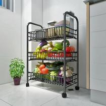 Vegetable rack vegetable rack fruit vegetable basket kitchen mobile storage rack floor multi-layer shelf trolley hot