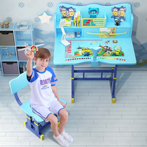 Student Desk Bookshelf Composition Small Children Integrated Small Children Chair Set Girl Princess Wind Cartoon
