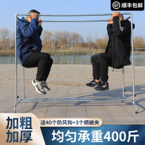 Galvanized steel pipe drying rack floor balcony outdoor windproof household double pole thickened cool clothes rack outdoor drying quilt rack