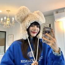 Winter cold-proof warm bear ear protection Lei Feng hat children's new lamb fleece ears cute plush tide