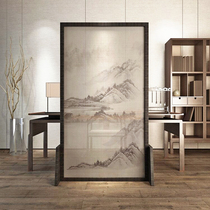 Chinese modern partition home bedroom living room hotel solid wood screen porch decoration semi-transparent mobile seat screen