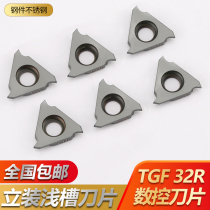 CNC vertical mounted circlip TGF32R050 100 cutter blade shallow slotted cutter head triangular cut