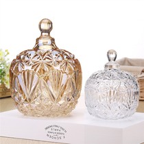 European-style crystal glass fruit plate home candy box personality hotel exquisite small dim sum candy pot dessert high-grade