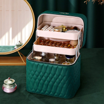 Portable cosmetic bag womens large capacity storage box 2021 new premium leather leather bag travel oversized portable box
