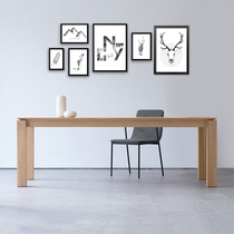 Nordic solid wood dining table Simple modern conference table Long table Ash wood desk workbench Creative design table
