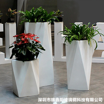 FRP flowerpot sculpture floor-landing diamond flower machine opposite sex mall Villa courtyard garden beauty Chen big flower box factory