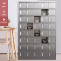 Longyan stainless steel cupboard restaurant canteen staff tableware dinner plate multi-door lunch box cabinet factory tea cup