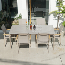 OUTDOOR TABLE AND CHAIRS ROCK PLATE TABLE COMBINED PATIO BALCONY TERRACE TERRACE VILLA GARDEN OPEN-AIR RATTAN CHAIR WATERPROOF CASUAL TABLE AND CHAIRS