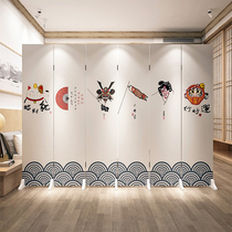 Japanese fashion screen dining room living room and style creative hipster mobile folding partition fortune decorative folding screen