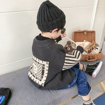 Children's fashion Korean casual cardigan sweater coat children's new net red tide version gentleman boy autumn and winter