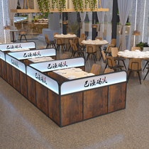 Metal screen short partition simple Chinese restaurant cafeteriaBackfence beverage shop card block partition wall customization