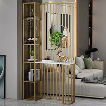 Light luxury home screen partition Living room Simple metal shelf Wine cabinet Modern household marble entrance custom