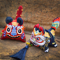 Dragon Boat Festival Tiger Lion Wormwood incense sachet Childrens fabric lucky children mosquito repellent incense bag Peace charm car hanging ornaments