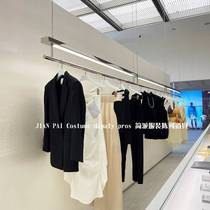 Clothing store stainless steel with ceiling window display hanging rack for womens clothes store shelves