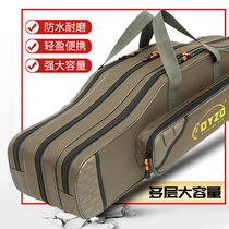 Fish pole bag multi-function large capacity waterproof fishing bag thickened sea pole bag new big belly bag free wheel fishing gear bag