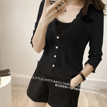 Shawl summer with skirt jacket Womens spring and summer thin cardigan Outer long-sleeved wild short air conditioning shirt sunscreen