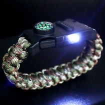Outdoor survival bracelet bracelet outdoor wilderness survival knife bracelet umbrella rope riding multifunctional lighting lamp