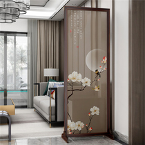 New Chinese screen simple modern folding movable bedroom block home office solid wood porch small partition