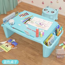 Childrens learning table multifunctional plastic bed desk childrens toy table combination set thick and strong portable