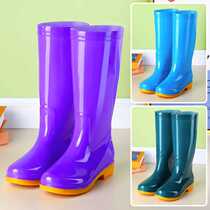 Cow tendon high rain shoes women winter plus velvet warm non-slip water shoes rubber shoes in spring and autumn rain waterproof rain boots