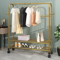 Clothes rack floor-to-ceiling bedroom household clothes bar folding hanger indoor simple storage balcony drying rack