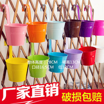 Storage bucket hanging bucket small iron storage bucket flower pot toilet wall storage bucket small iron storage bucket