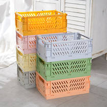 Collapsible Crate Plastic Folding Storage Box Basket Cosmeti