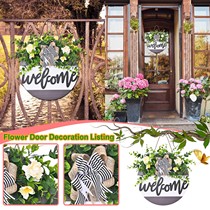  Welcome Sign Wood Flower Spring Door Sign Welcomes Card Wedd