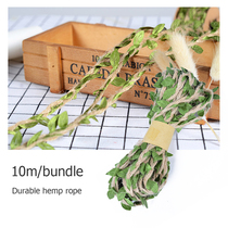 Jute Burlap Vine Twine Artificial Leaves Garland for DIY Cra