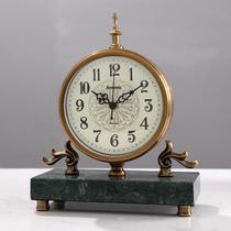 European metal atmospheric clock living room desktop marble decorative clock home fashion light luxury personality clock