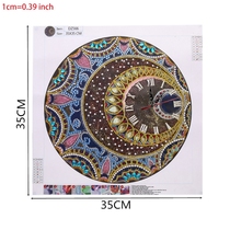 Wall C 5D Cross Stitch Kits Craft Mandala Shaped Diamond Num