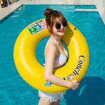 Inflatable swimming ring yellow ABC shell swimming ring thickened PVC adult water ring floating ring children's toys