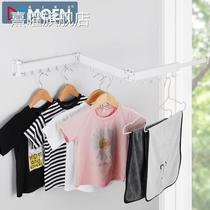 Non-perforated invisible drying rack simple household indoor folding wall space aluminum buckle balcony drying artifact