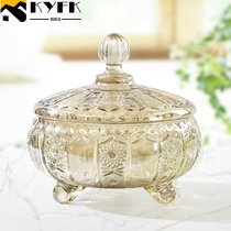 Pumpkin storage jar crystal glass candy jar with lid sugar jar modern simple sugar jar wine cabinet Nordic entry ornaments