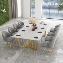 Light Extravagant Nordic Marble Rockboard Meeting Table Strip Table Minima Desk Brief Desk Job Fair Guests Table Worktop Table