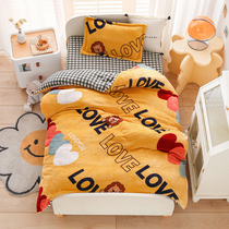 Childrens kindergarten quilt three pieces of bedding in winter baby nap six pieces of coral milk plus-woven mask