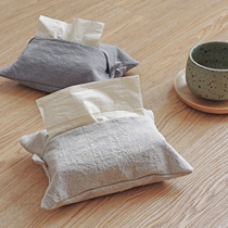 Zolang promotion day style cotton linen paper towels with paper towel hanging bag minimalist water washing process on-board pull-out paper towel paper towel box