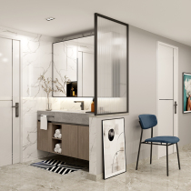Modern minimalist washbasin bathroom Changhong ultra-white tempered glass partition living room porch screen customization