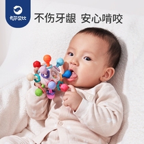 Manhattan hands ball silicone can bite tooth stick for 6 - 12 months baby bite baby toy 0 1 year old