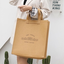 2023 new original DuPont paper washable kraft paper tote bag shoulder bag handbag retro moving bag