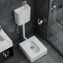 One-piece ceramic widening toilet to change squat toilet Desktop pit-free pit-free pit-free squatting deodorant surface-mounted squat toilet