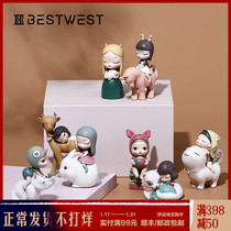 Cute girl's Heart Ornament white night fairy tale Q version cat general desktop gadget girlfriend birthday gift creativity