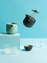 Fast guest Cup One Pot Two Cups travel portable tea set outdoor pot ceramic kung fu tea cup