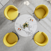 Light luxury double-layer negotiation table and chair combination sales office reception rest area reception Net red small round table 1 table 4 chairs