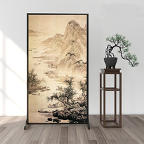 New Chinese landscape calligraphy and painting screen Folding living room room office partition Entrance barrier brake bedroom mobile seat screen