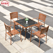 Outdoor leisure table and chair Aluminum alloy combination Outdoor garden table and chair Simple garden terrace Balcony table and chair three-piece set