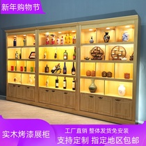 Brief Commercial Solid Wood Foreign Wine Cabinet White Wine Cabinet Tea Cabinet Porcelain Display Case Old Wine Cabinet Whole Shop Custom Corner Cabinet