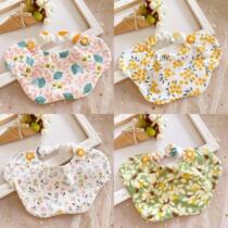 Summer thin small fresh Korean version ins baby small bib flower saliva towel Childrens bib anti-spit milk towel