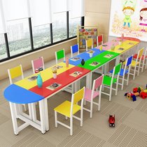 Primary and middle school students class table and chairs Childrens coaching class Training table manufacturer Direct sales single double layer Composition to write fine art painting